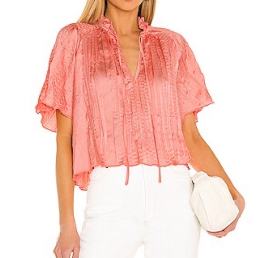 BCBGeneration Satin Coral Blouse
